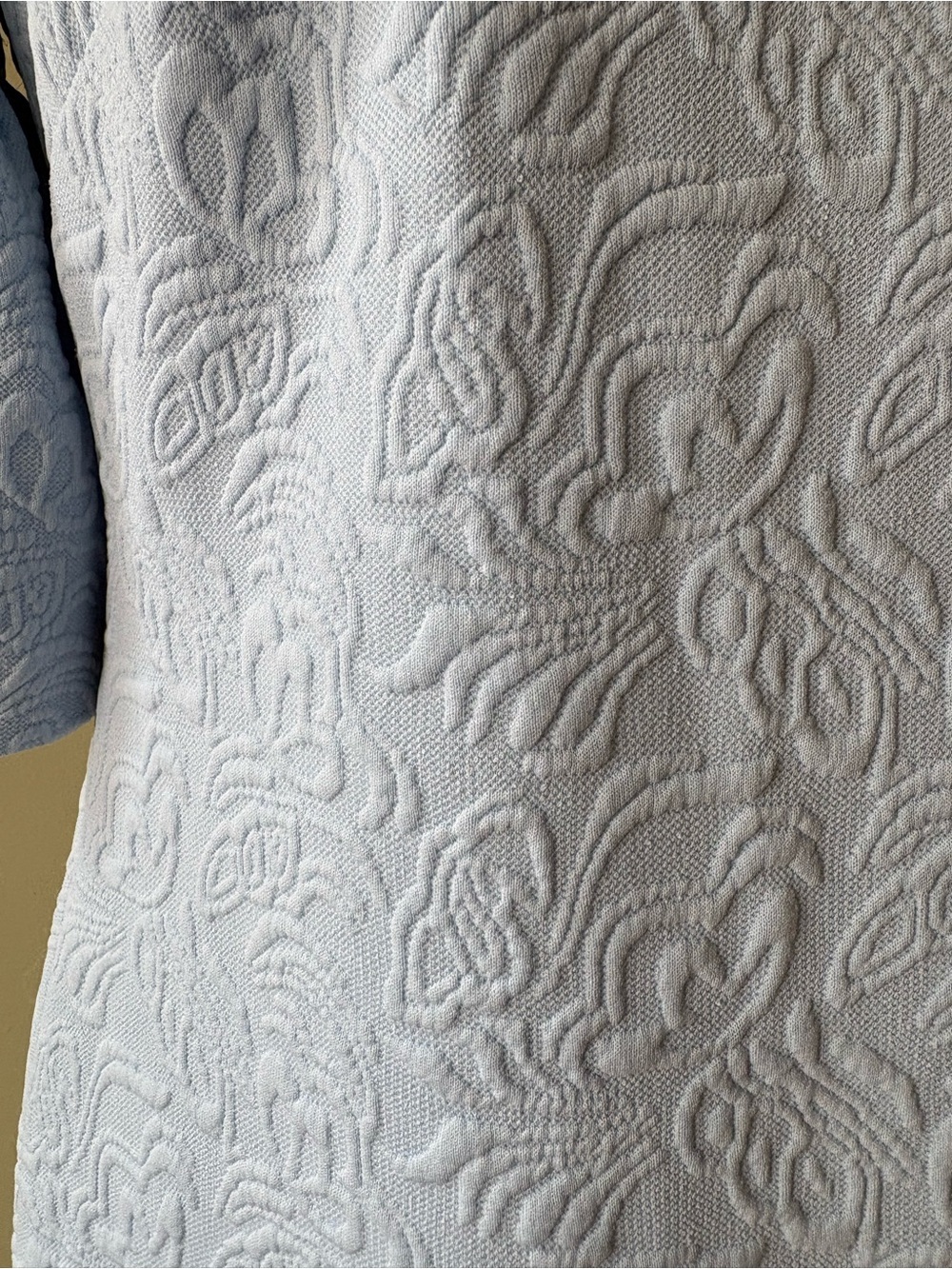 Ivanka Trump Pale Blue Textured Dress with Flutter Sleeves 8 Fairy. Old money - Picture 4 of 11